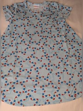 LuLaRoe Dress American Stars Popsicles Red White Blue Girls In Blue Size 6